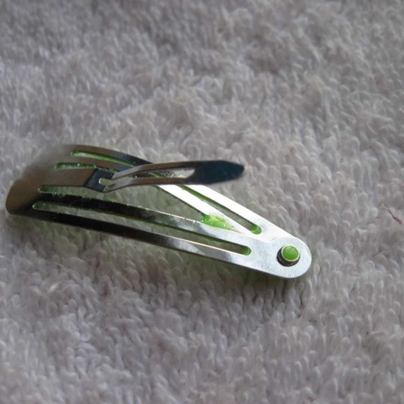 12 Scunci Girls Double Bar Glitter Colored Epoxy Metal Snap Contour Hair Clips - Picture 4 of 10